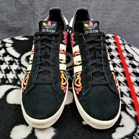 adidas gazelle silver green womens adidas Campus 80S Pride Shoes (Black/Multi)